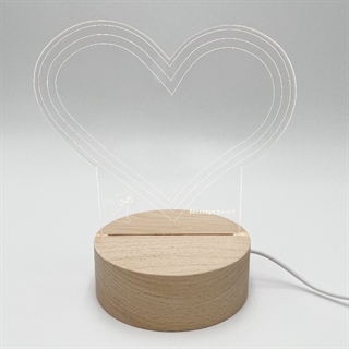 LED opslagstavle lampe med træfod – USB-drevet - OUTLET